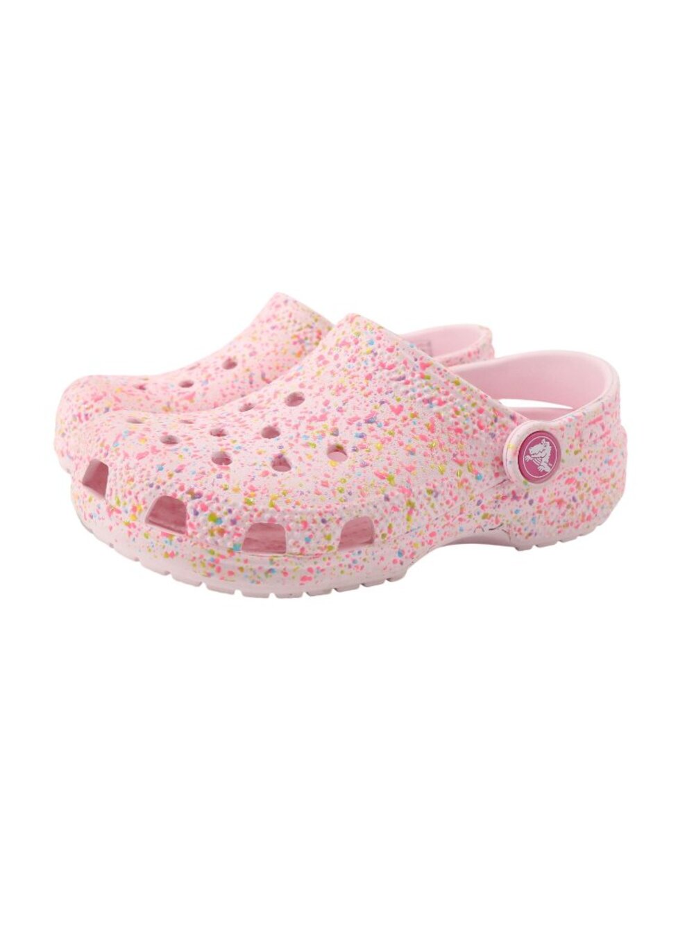 Cros Girls Pink Paint Splatter Clog Slip on Sandals Kids 12